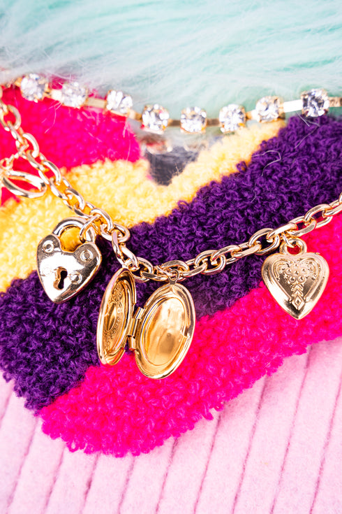 Hearts A Plenty Goldtone & Crystal Handbag Chain