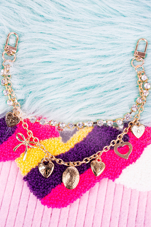 Hearts A Plenty Goldtone & Crystal Handbag Chain