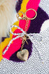 Openhearted Purple Flower Beaded Bow Keychain