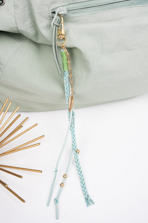 Aqua Flights of Fancy Faux Suede Bag Charm