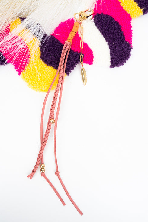 Pink Flights of Fancy Faux Suede Bag Charm