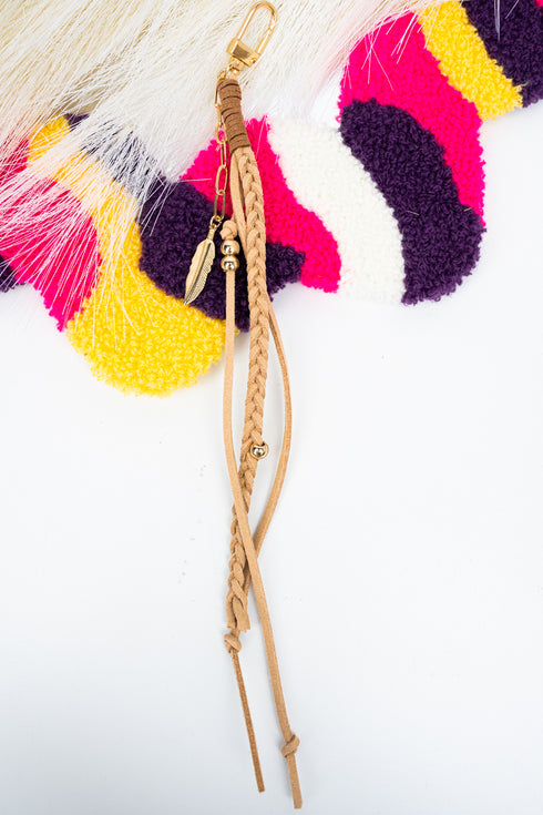 Brown Flights of Fancy Faux Suede Bag Charm