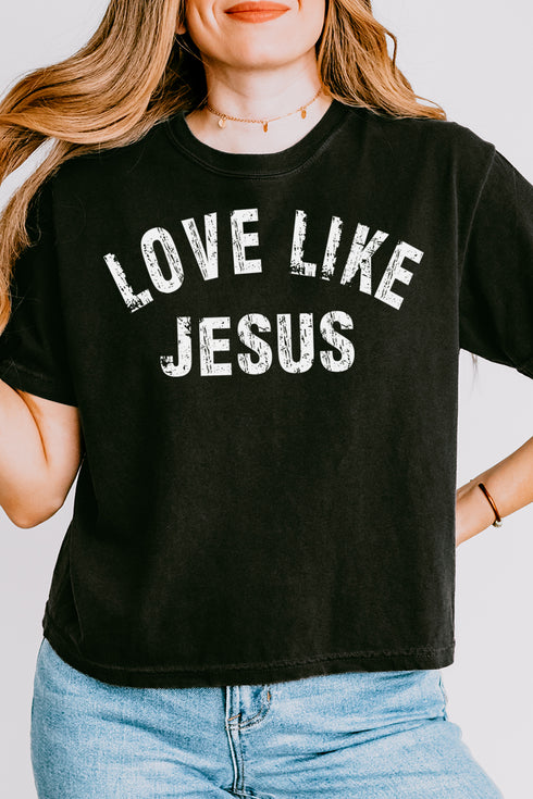 Arched Love Like Jesus Comfort Colors Women's Heavyweight Boxy Tee