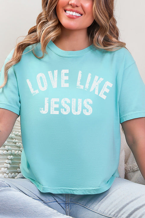 Arched Love Like Jesus Comfort Colors Women's Heavyweight Boxy Tee