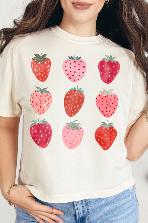 Berry Best Strawberries Comfort Colors Women's Heavyweight Boxy Tee