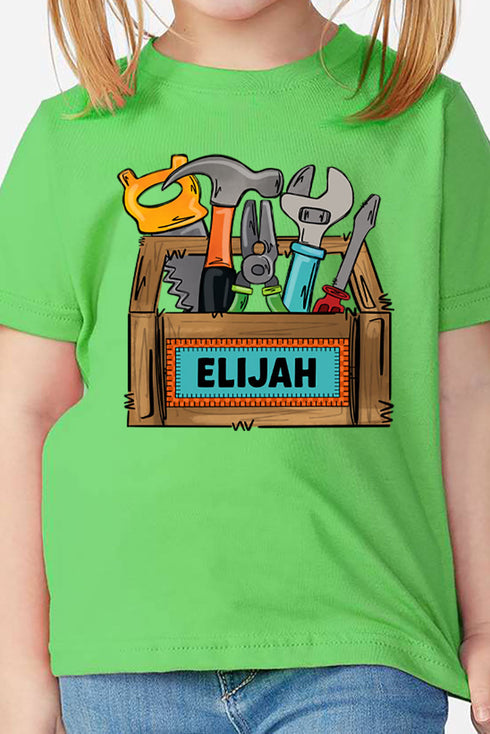 Toddler Personalized Little Fixer Fine Jersey Tee *Personalize Your Name