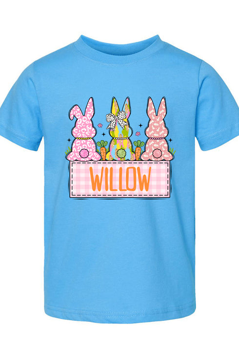Toddler Personalized Brushstroke Bunny Fine Jersey Tee *Personalize Your Name
