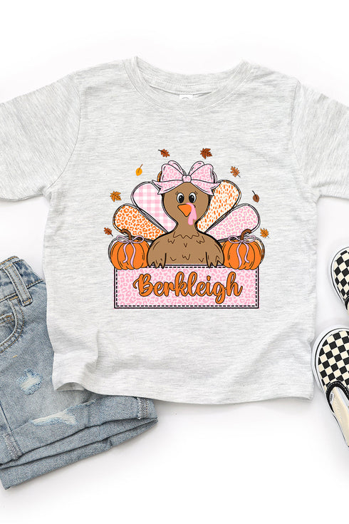 Toddler Personalized Leopard Turkey Tails Fine Jersey Tee *Personalize Your Name