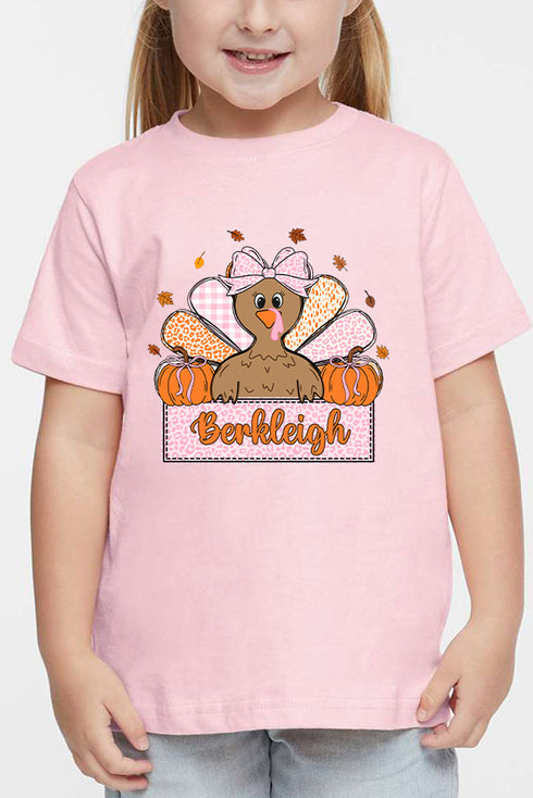 Toddler Personalized Leopard Turkey Tails Fine Jersey Tee *Personalize Your Name