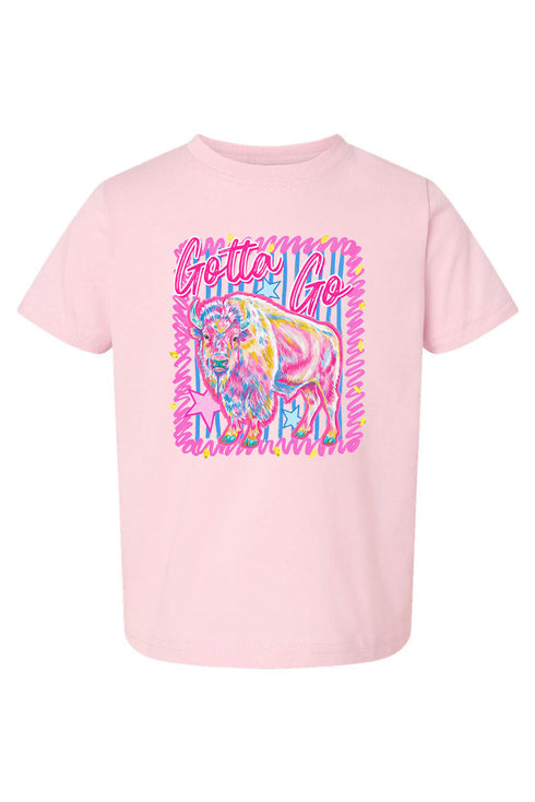 Toddler Gotta Go Buffalo Pink Fine Jersey Tee