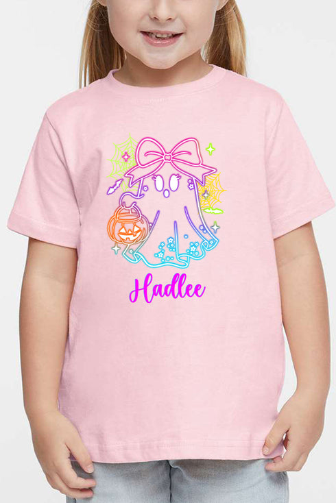 Toddler Personalized Glow & Boo Girl Fine Jersey Tee *Personalize Your Name