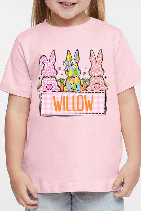 Toddler Personalized Brushstroke Bunny Fine Jersey Tee *Personalize Your Name