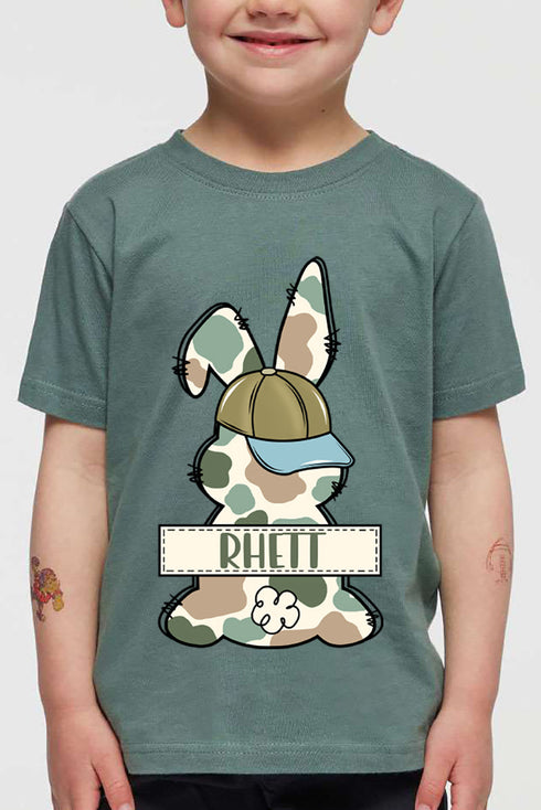 Toddler Personalized Camo Bunny Fine Jersey Tee *Personalize Your Name