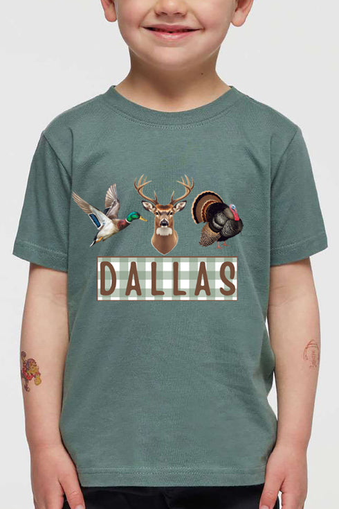 Toddler Personalized Hunting Trio Fine Jersey Tee *Personalize Your Name