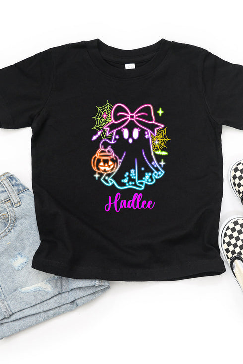 Toddler Personalized Glow & Boo Girl Fine Jersey Tee *Personalize Your Name