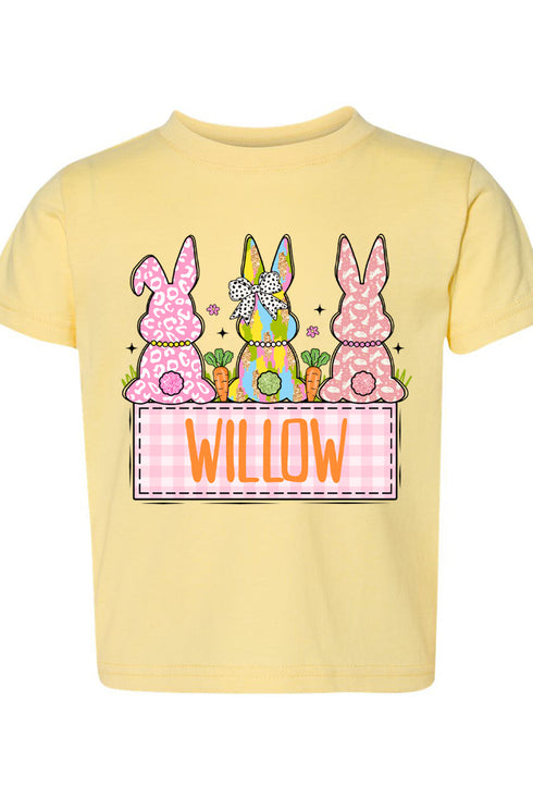 Toddler Personalized Brushstroke Bunny Fine Jersey Tee *Personalize Your Name
