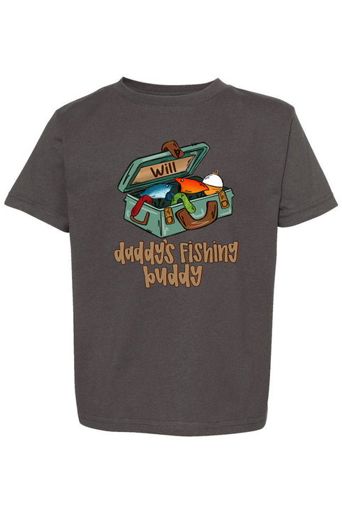 Toddler Personalized Daddy's Fishing Buddy Fine Jersey Tee *Personalize Your Name