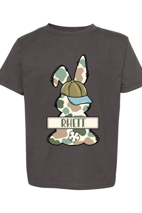 Toddler Personalized Camo Bunny Fine Jersey Tee *Personalize Your Name