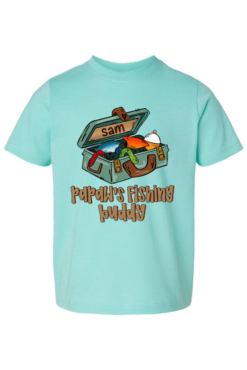 Toddler Personalized Pawpaw's Fishing Buddy Fine Jersey Tee *Personalize Your Name