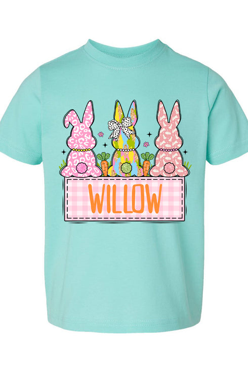 Toddler Personalized Brushstroke Bunny Fine Jersey Tee *Personalize Your Name