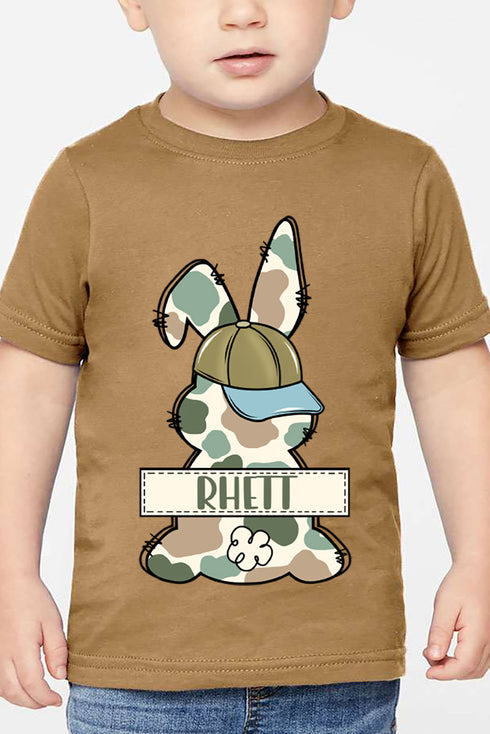 Toddler Personalized Camo Bunny Fine Jersey Tee *Personalize Your Name