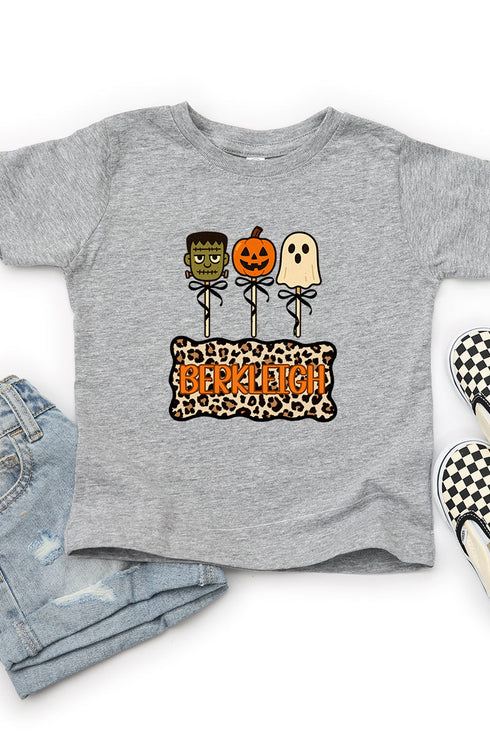 Toddler Personalized Leopard Halloween Pop Fine Jersey Tee *Personalize Your Name