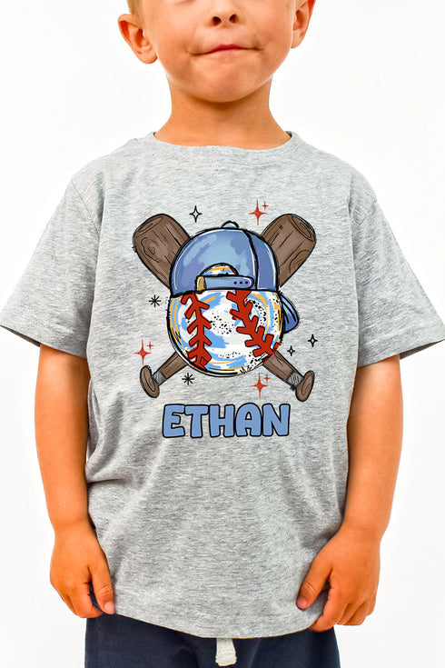 Toddler Personalized Hat Back Home Run Hitter Fine Jersey Tee *Personalize Your Name