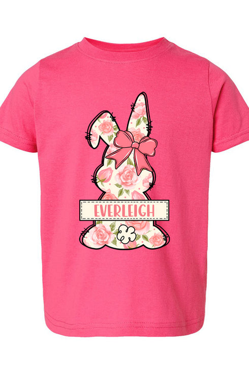 Toddler Personalized Blush Bunny Fine Jersey Tee *Personalize Your Name