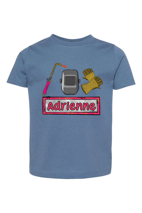Toddler Personalized Pink Mini Metal Maker Fine Jersey Tee *Personalize Your Name