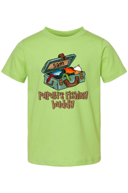 Toddler Personalized Pawpaw's Fishing Buddy Fine Jersey Tee *Personalize Your Name