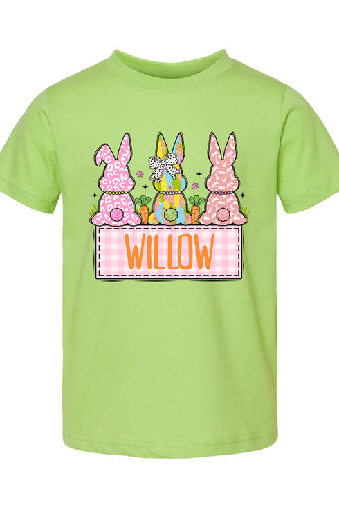 Toddler Personalized Brushstroke Bunny Fine Jersey Tee *Personalize Your Name