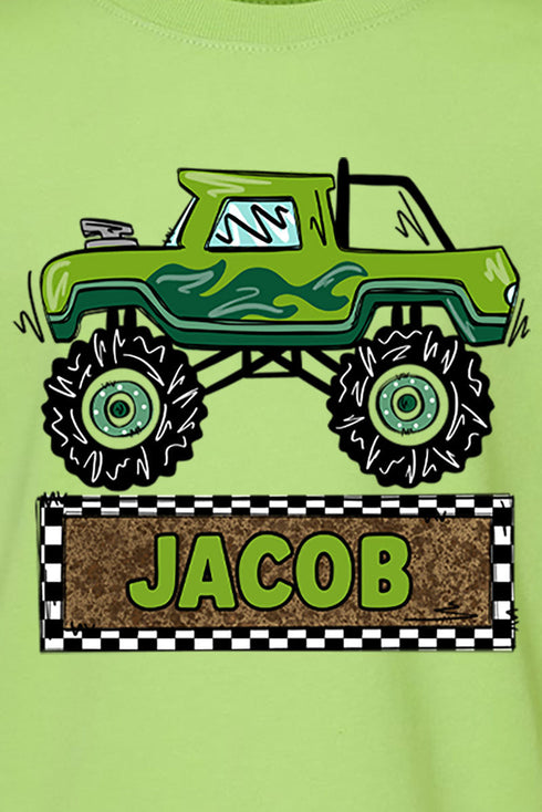 Toddler Personalized Monster Truck Mash Fine Jersey Tee *Personalize Your Name