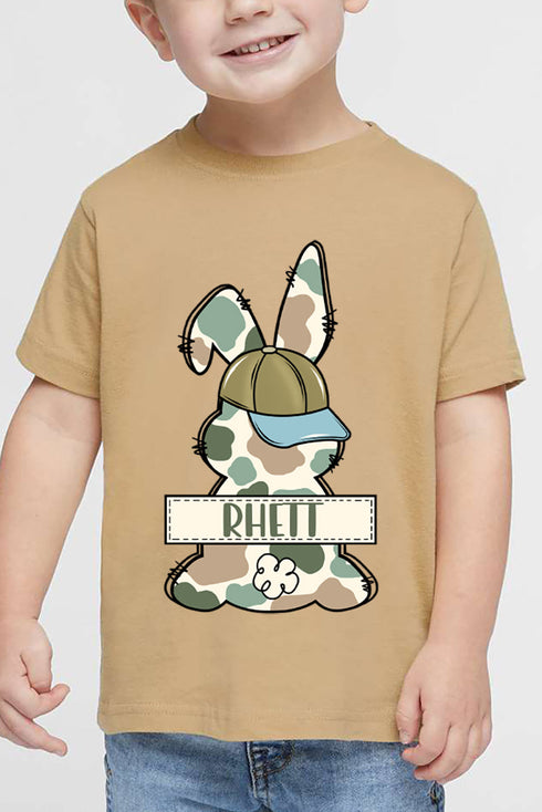 Toddler Personalized Camo Bunny Fine Jersey Tee *Personalize Your Name