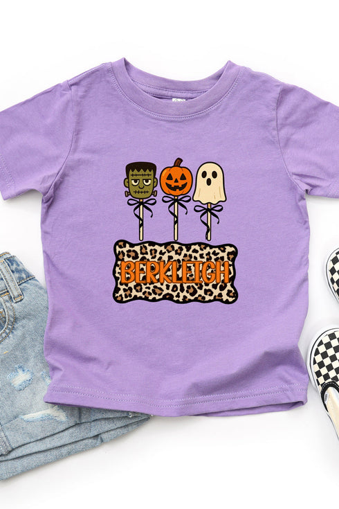 Toddler Personalized Leopard Halloween Pop Fine Jersey Tee *Personalize Your Name