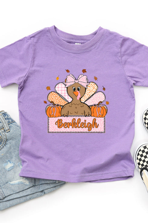 Toddler Personalized Leopard Turkey Tails Fine Jersey Tee *Personalize Your Name