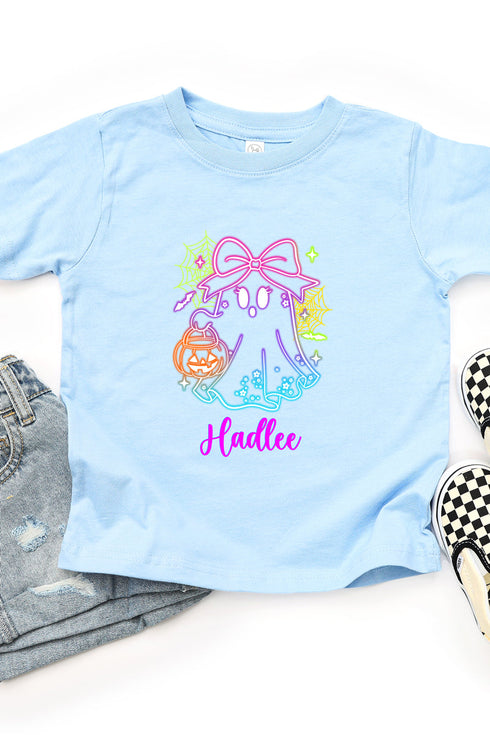 Toddler Personalized Glow & Boo Girl Fine Jersey Tee *Personalize Your Name