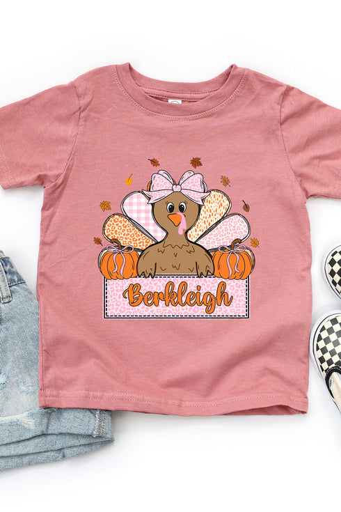 Toddler Personalized Leopard Turkey Tails Fine Jersey Tee *Personalize Your Name