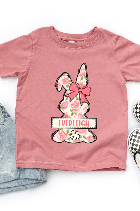 Toddler Personalized Blush Bunny Fine Jersey Tee *Personalize Your Name