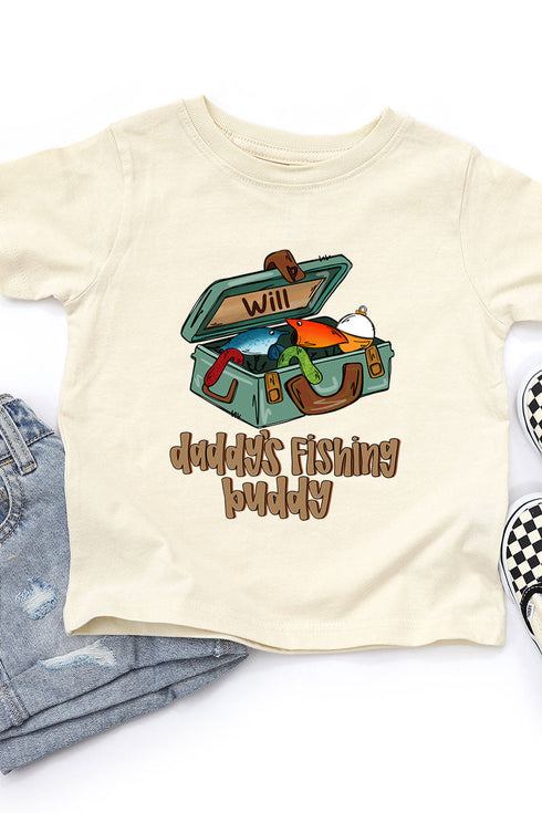 Toddler Personalized Daddy's Fishing Buddy Fine Jersey Tee *Personalize Your Name