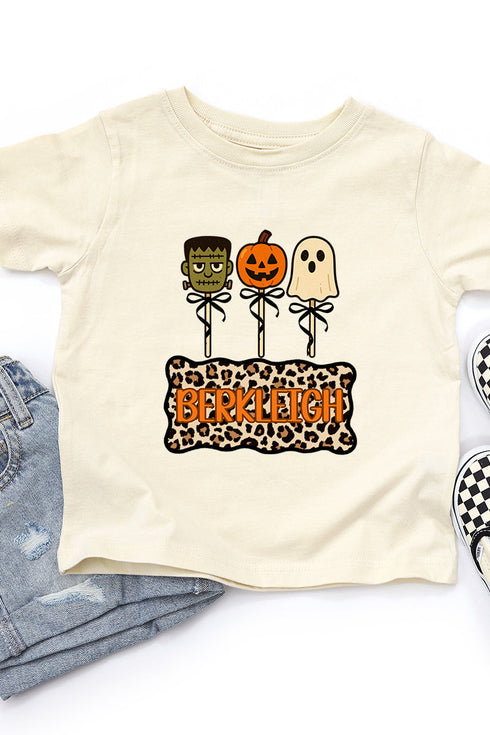 Toddler Personalized Leopard Halloween Pop Fine Jersey Tee *Personalize Your Name