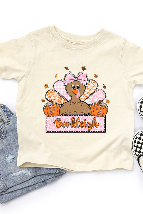 Toddler Personalized Leopard Turkey Tails Fine Jersey Tee *Personalize Your Name