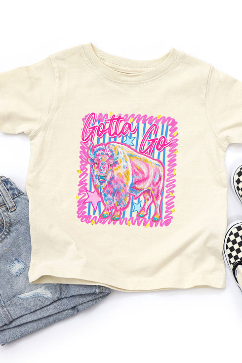 Toddler Gotta Go Buffalo Pink Fine Jersey Tee