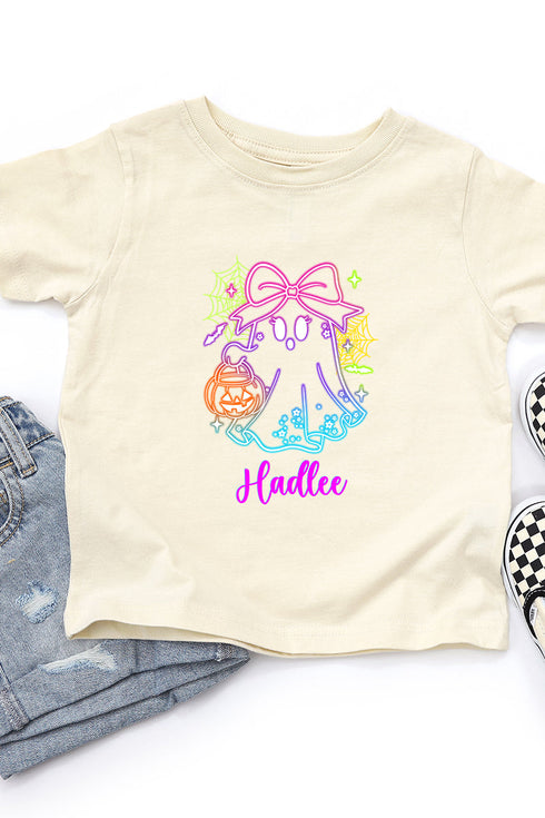 Toddler Personalized Glow & Boo Girl Fine Jersey Tee *Personalize Your Name