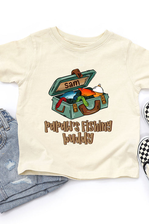 Toddler Personalized Pawpaw's Fishing Buddy Fine Jersey Tee *Personalize Your Name