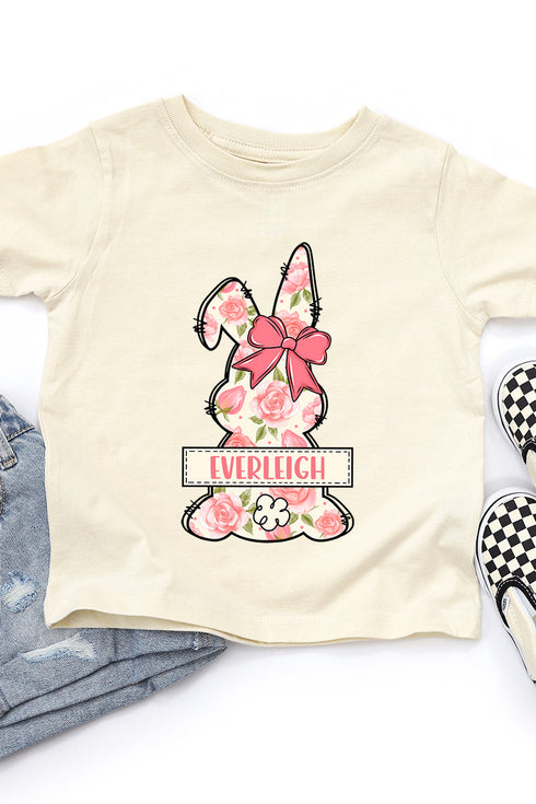 Toddler Personalized Blush Bunny Fine Jersey Tee *Personalize Your Name