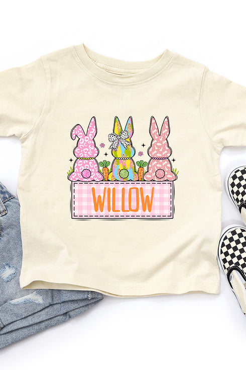 Toddler Personalized Brushstroke Bunny Fine Jersey Tee *Personalize Your Name