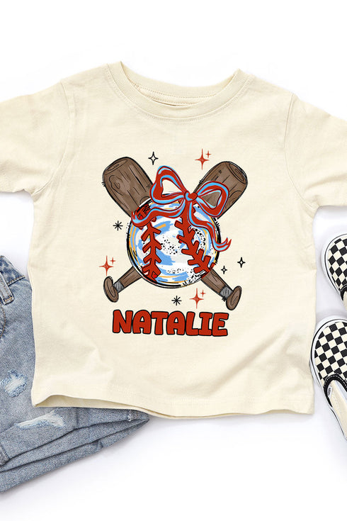 Toddler Personalized Coquette Home Run Hitter Fine Jersey Tee *Personalize Your Name