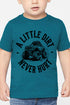 Toddler Monster Truck Little Dirt Never Hurt Fine Jersey Tee