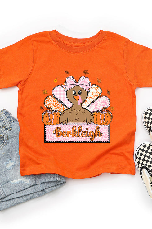 Toddler Personalized Leopard Turkey Tails Fine Jersey Tee *Personalize Your Name