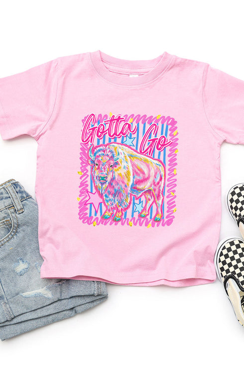 Toddler Gotta Go Buffalo Pink Fine Jersey Tee